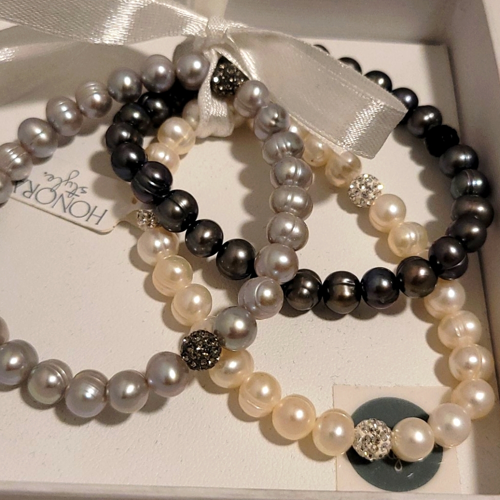Honora Pearl and Crystal Bracelets